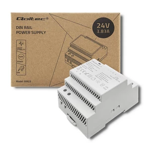 Qoltec DIN sínre szerelhető tápegység | 92W | 24V | 3.83A | Szürke Qoltec DIN sínre szerelhető tápegység | 92W | 24V | 3.83A | Szürke