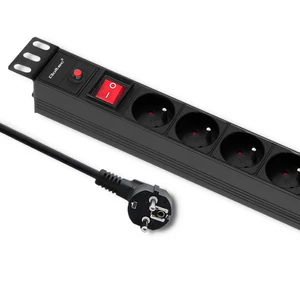 Qoltec túlfeszültségvédős elosztó RACK 19"-hez CB-vel | 1U | 16A | PDU | 8xFRANCIA | 2m Qoltec túlfeszültségvédős elosztó RACK 19"-hez CB-vel | 1U | 16A | PDU | 8xFRANCIA | 2m