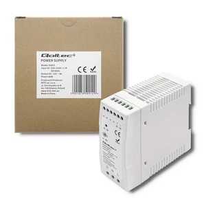 Qoltec DIN sínre szerelhető tápegység | 60W | 12V | 5A | Fehér | Slim Qoltec DIN sínre szerelhető tápegység | 60W | 12V | 5A | Fehér | Slim