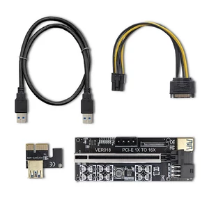 Qoltec PCI-E 1x-16x riser USB 3.0 bányászathoz