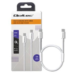 Qoltec USB 2.0 C kábel 1m fehér színben