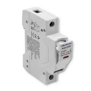 Qoltec biztosítékaljzat diódával + DC biztosíték | 1P|1000V |15A |10x38 |napelem