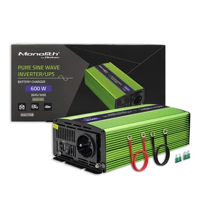 Qoltec Tiszta Szinusz Hullám Inverter Monolit | akkumulátortöltő | UPS | 300W | 600W | 12V-ról 230V-ra