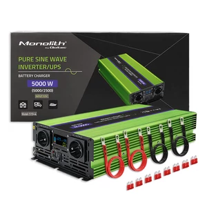 Qoltec 2500W tiszta szinuszhullámú inverter LCD kijelzővel