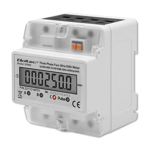 Qoltec háromfázisú elektronikus energiafogyasztásmérő LCD kijelzővel