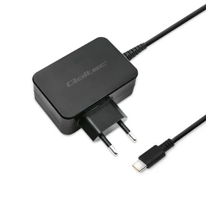 Qoltec 65W fekete USB Type C töltő