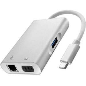Qoltec Hub Adapter USB-C 3.1 4 az 1-ben | USB 3.0 | VGA | RJ45 | USB-C PD 92W Qoltec Hub Adapter USB-C 3.1 4 az 1-ben | USB 3.0 | VGA | RJ45 | USB-C PD 92W