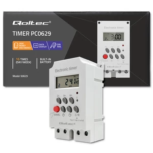 Qoltec elektronikus időzítő DIN sínre LCD kijelzővel