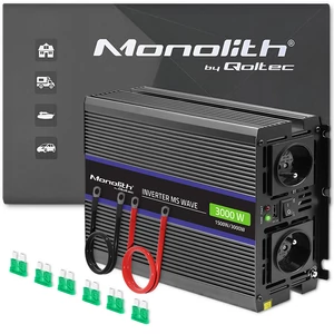 Qoltec Monolith feszültségátalakító 3000 MS Wave | 12V-ról 230V-ra | 1500/3000 | USB Qoltec Monolith feszültségátalakító 3000 MS Wave | 12V-ról 230V-ra | 1500/3000 | USB