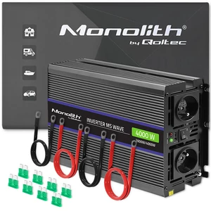 Qoltec Monolith feszültségátalakító 4000 MS hullám | 12V-ról 230V-ra | 2000/4000W | USB Qoltec Monolith feszültségátalakító 4000 MS hullám | 12V-ról 230V-ra | 2000/4000W | USB