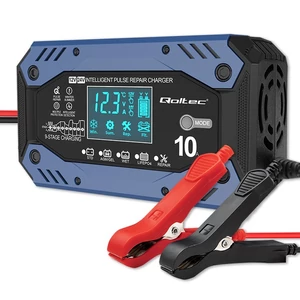 Qoltec Intelligens töltő STD AGM GEL LiFePO4-hoz | Akkumulátortöltő javító funkcióval | 12-24V | 10A | LCD | 9 - fázisú töltés Qoltec Intelligens töltő STD AGM GEL LiFePO4-hoz | Akkumulátortöltő javító funkcióval | 12-24V | 10A | LCD | 9 - fázisú töltés