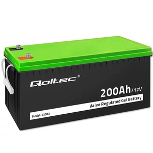 Qoltec Gél Akkumulátor | 12V | 200Ah | 59,5kg | Karbantartásmentes | Professzionális | Hosszú Élettartam | Napelem, Szünetmentes Tápegység, Lakóautó, Hajó Qoltec Gél Akkumulátor | 12V | 200Ah | 59,5kg | Karbantartásmentes | Professzionális | Hosszú Élettartam | Napelem, Szünetmentes Tápegység, Lakóautó, Hajó