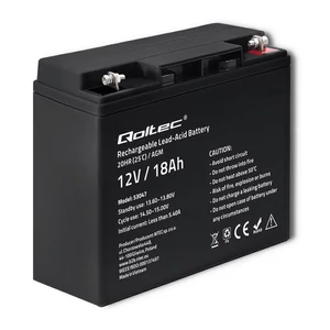 Qoltec 12V 18Ah AGM akkumulátor karbantartásmentes