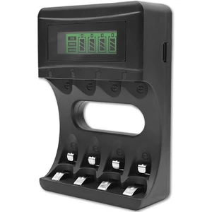 Qoltec Akkumulátortöltő Ni-MH típusú R03 AAA R6 AA-hoz | LCD | USB kábel Qoltec Akkumulátortöltő Ni-MH típusú R03 AAA R6 AA-hoz | LCD | USB kábel