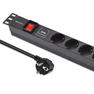 Qoltec Alumínium elosztó RACK 19'' számára | 1U | 16A | PDU | 6xSCHUKO | 1,8m Qoltec Alumínium elosztó RACK 19'' számára | 1U | 16A | PDU | 6xSCHUKO | 1,8m