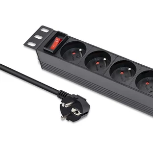 Qoltec 10'' alumínium elosztó RACK 4 francia aljzattal