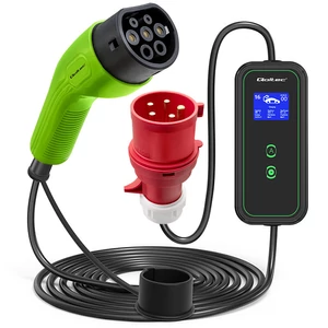 Qoltec Mobil EV töltő állítható 2in1 Type2 | 11kW | CEE 5 PIN | LCD | 3 fázis | Hordozható | Fali töltő | 5m Qoltec Mobil EV töltő állítható 2in1 Type2 | 11kW | CEE 5 PIN | LCD | 3 fázis | Hordozható | Fali töltő | 5m