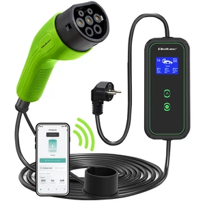 Qoltec Mobil EV töltő állítható 2in1 Type2 | 3,5kW | 230V | Wi-fi | LCD | Hordozható | Fali töltő | 5m Qoltec Mobil EV töltő állítható 2in1 Type2 | 3,5kW | 230V | Wi-fi | LCD | Hordozható | Fali töltő | 5m