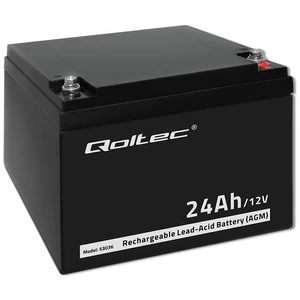 Qoltec 12V 24Ah AGM akkumulátor fekete színben
