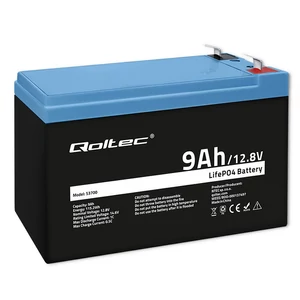 Qoltec LiFePO4 lítium-vas-foszfát akkumulátor | 12.8V | 9Ah | 115.2Wh | BMS Qoltec LiFePO4 lítium-vas-foszfát akkumulátor | 12.8V | 9Ah | 115.2Wh | BMS