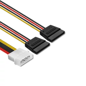 Qoltec POWER MOLEX kábel adapter 2xSATA 0.2m