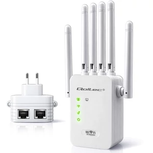 Qoltec WiFi jel erősítő 6 antennával és 2x RJ45 csatlakozóval