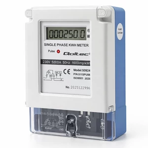 Qoltec egyfázisú elektronikus energiafogyasztás mérő LCD kijelzővel