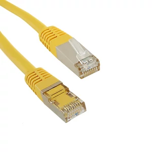 Qoltec CAT6 FTP patchkábel sárga színben, 0.25m hosszú