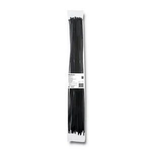 Qoltec fekete önzáró kábelkötöző 4.8x500mm