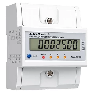 Qoltec háromfázisú elektronikus mérő DIN sínre szerelhető