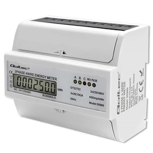Qoltec háromfázisú elektronikus energiafogyasztásmérő