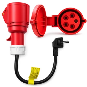 Qoltec tápegység, CEE 32A SCHUKO adapter