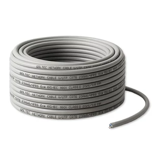 Qoltec 25m CAT6 UTP patchcord kábel szürke színben