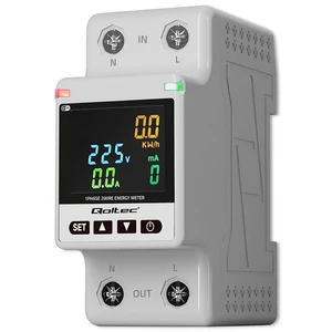 Qoltec egyfázisú elektronikus wattmérő DIN sínre szerelhető