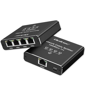 Qoltec Ethernet elosztó mini SWITCH 1x4 RJ45 alumínium házban