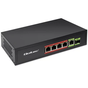 Qoltec hálózati Ethernet PoE SWITCH 4x RJ45 PoE 1x RJ45 Uplink 1x SFP | 65W | 1000 Mb Qoltec hálózati Ethernet PoE SWITCH 4x RJ45 PoE 1x RJ45 Uplink 1x SFP | 65W | 1000 Mb