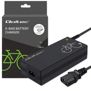 Qoltec 36V elektromos kerékpár töltő C14-IEC-3P csatlakozóval