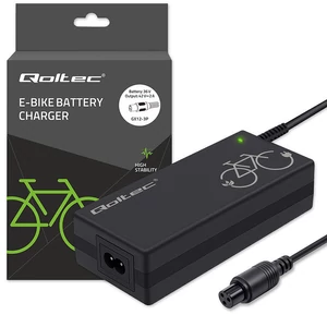 Qoltec 36V elektromos kerékpár töltő GX12-3P csatlakozóval