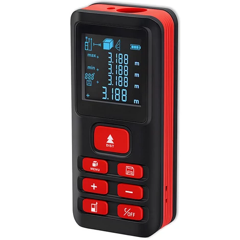 Qoltec Precíz digitális lézeres távolságmérő elektronikus szintezővel | Háttérvilágítású LCD | 120m Qoltec Precíz digitális lézeres távolságmérő elektronikus szintezővel | Háttérvilágítású LCD | 120m