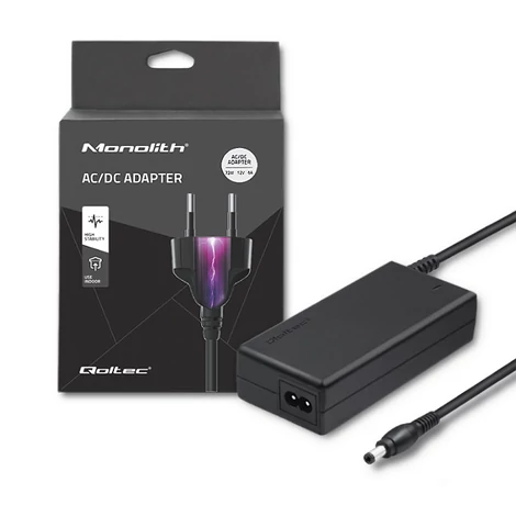 Qoltec 72W asztali tápegység 12V 6A tápkábellel