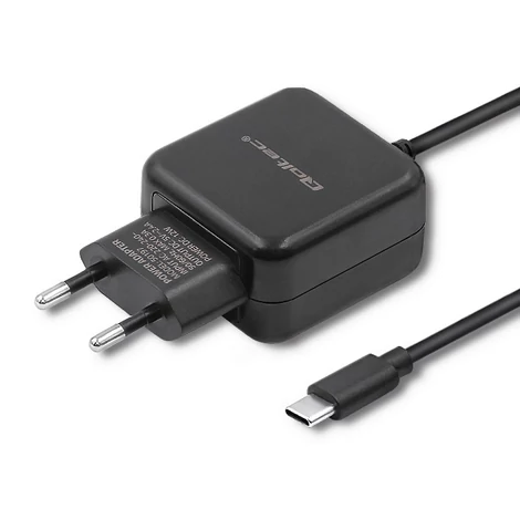 Qoltec 12W fekete USB-C töltő