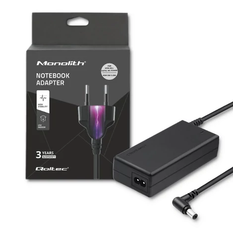 Qoltec 65W laptop töltőadapter fekete színben