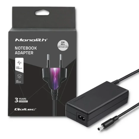 Qoltec tápegység HP laptophoz 65W fekete színben
