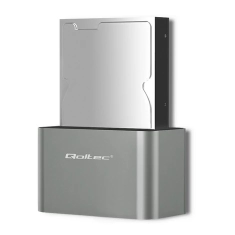 Qoltec HDD/SSD dokkoló állomás ezüst színben