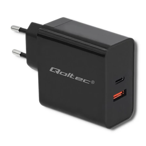 Qoltec 63W fekete USB Type C töltő