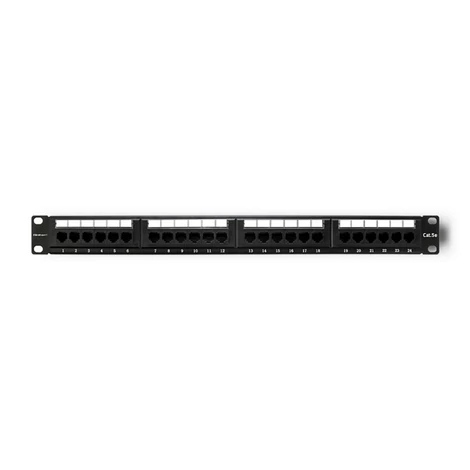 Qoltec 24 portos fekete patch panel cat.6 UTP