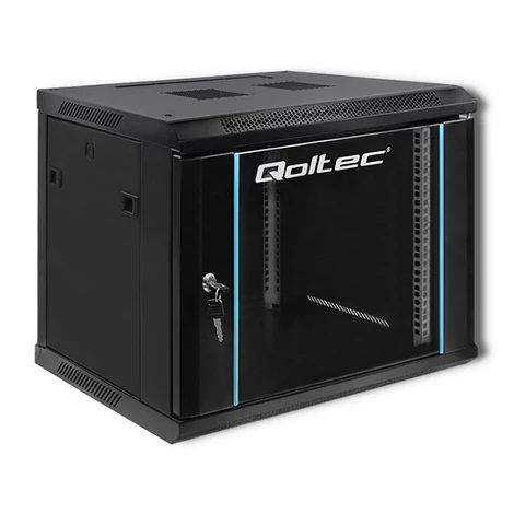 Qoltec 19" RACK szekrény edzett üvegajtókkal