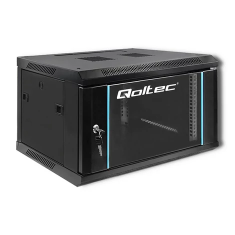 Qoltec 19" RACK szekrény edzett üvegajtókkal