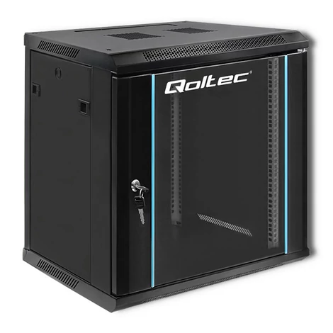Qoltec 19" RACK szekrény 12U edzett üvegajtókkal