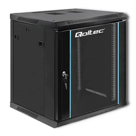 Qoltec 19" RACK szekrény 12U edzett üvegajtókkal